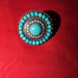 Turquoise and Silver Statement Ring